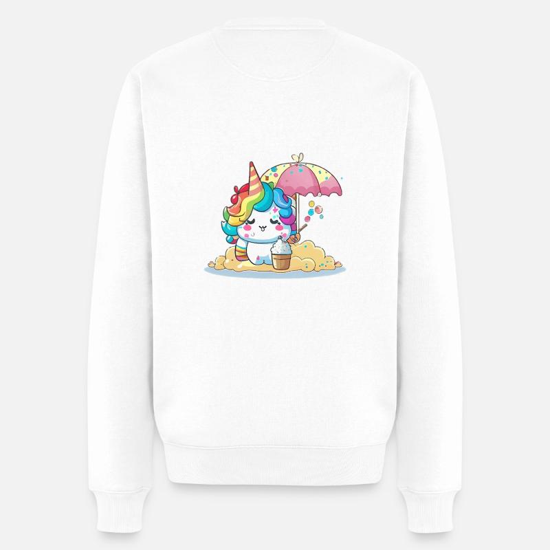 Magisches Einhorn - Sommer Edition - Männer Premium Bio Pullover - Weiß