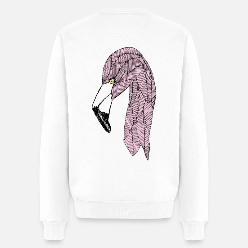 Flamingo - Männer Premium Bio Pullover - Weiß