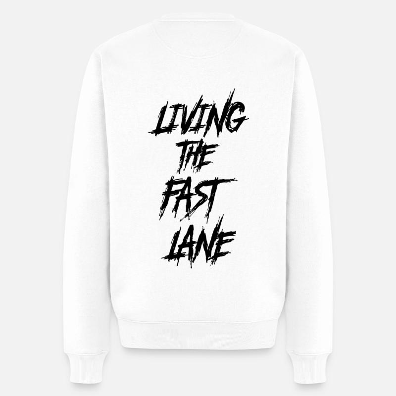 Fast lane - Männer Premium Bio Pullover - Weiß