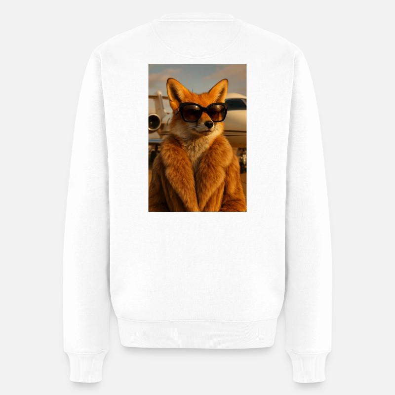 Flieg mich zum Mond - Männer Premium Bio Pullover - Weiß