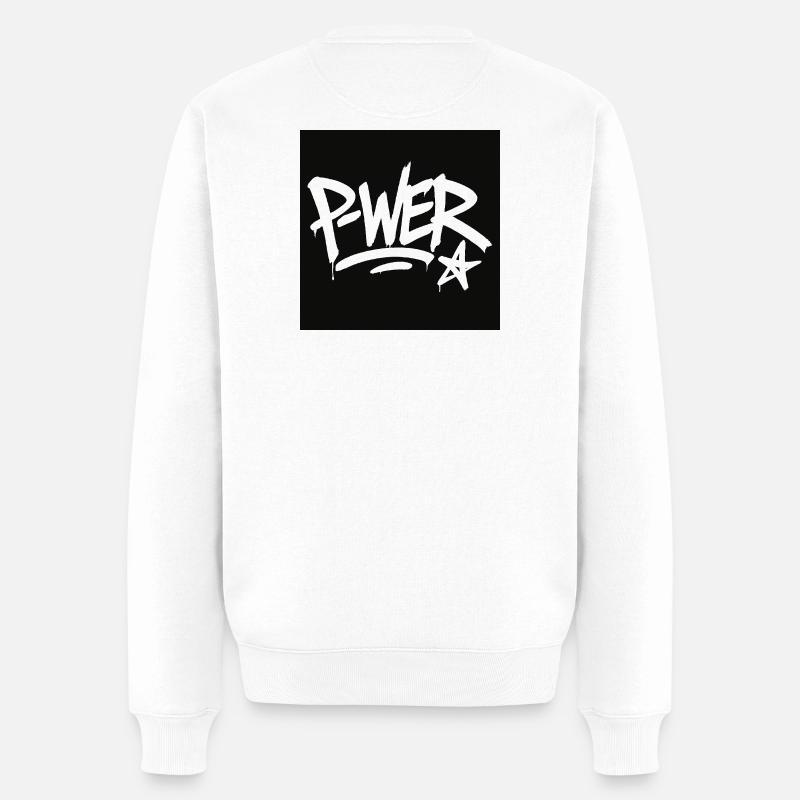 Graffiti Style Power Text Design - Pull Premium bio Homme - blanc