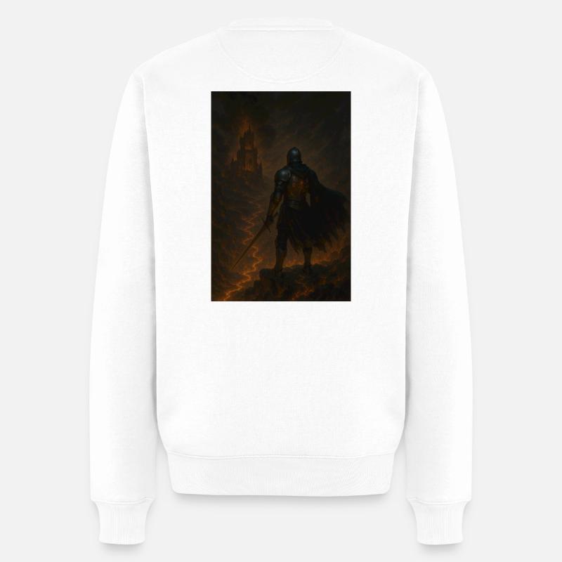Lavaritter im Inferno - Männer Premium Bio Pullover - Weiß