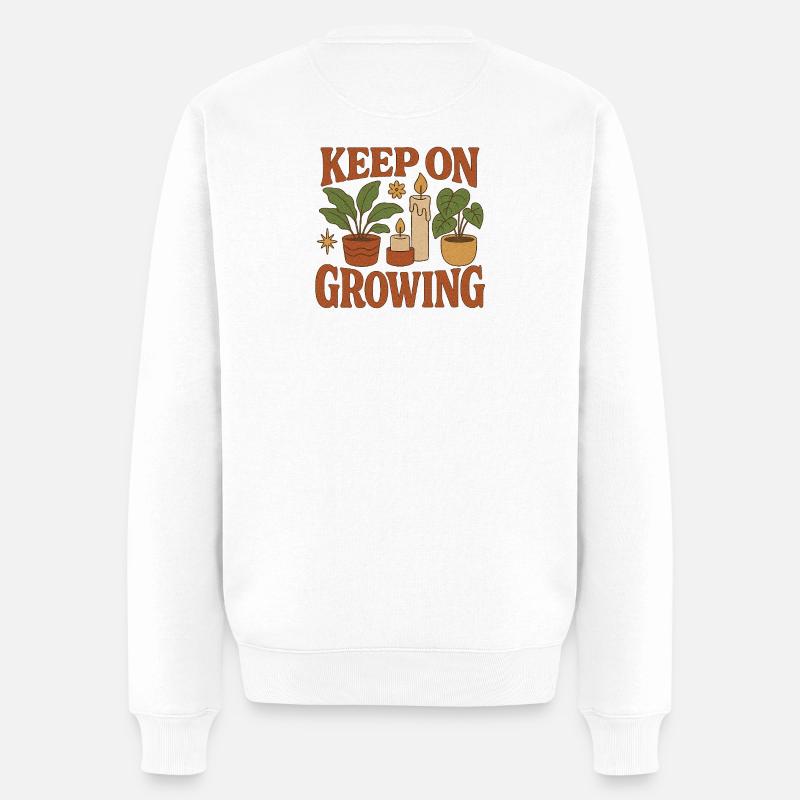 Keep_on_Growing - Pull Premium bio Homme - blanc
