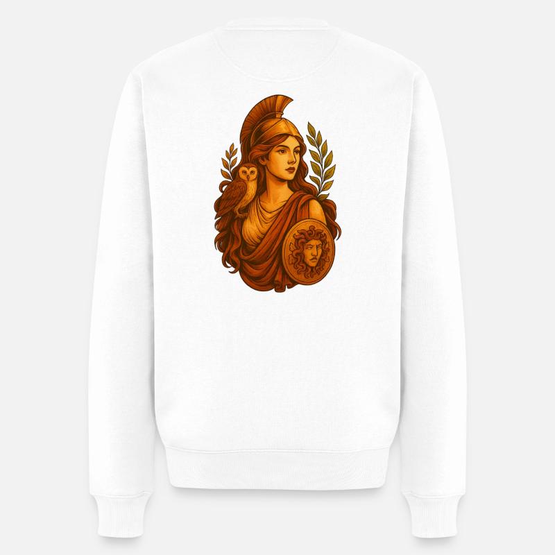 Athene - Männer Premium Bio Pullover - Weiß