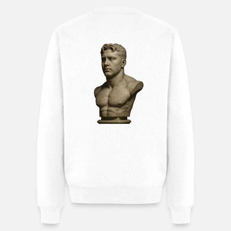 Statue - Männer Premium Bio Pullover - Weiß