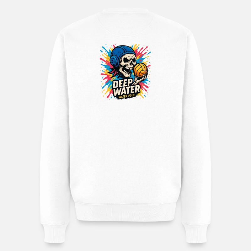 Crane DEEPWATER Wasserball - Männer Premium Bio Pullover - Weiß