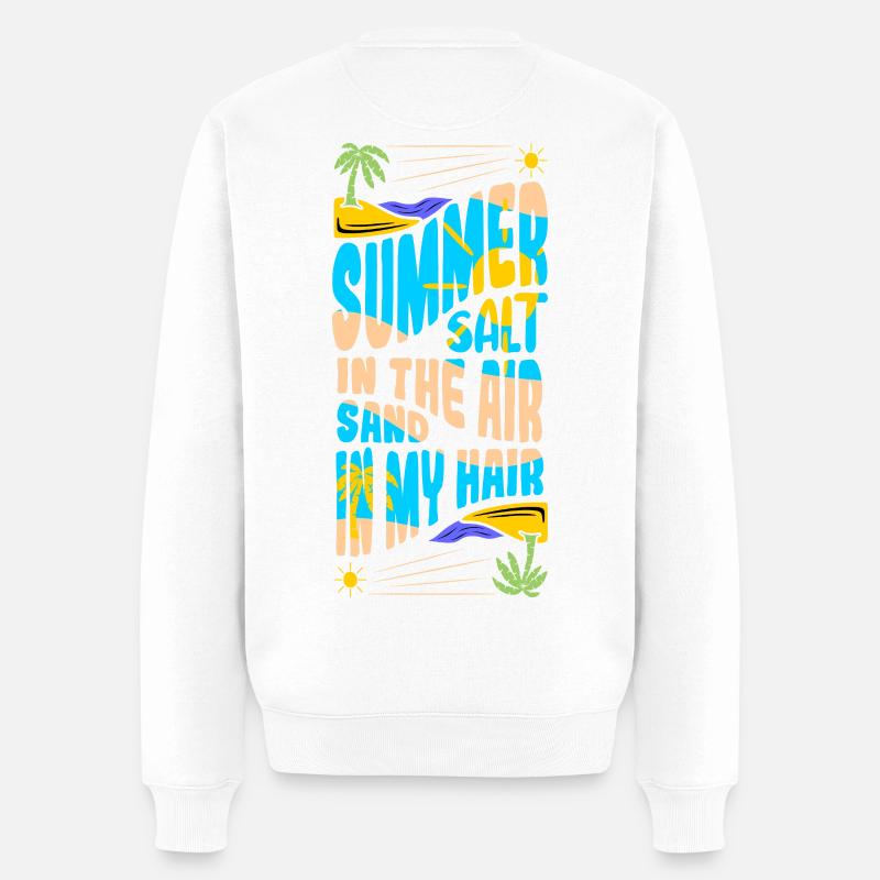 Sommerflair in der Luft - Männer Premium Bio Pullover - Weiß