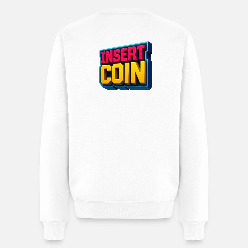 Conception de jeu rétro néon - Pull Premium bio Homme - blanc