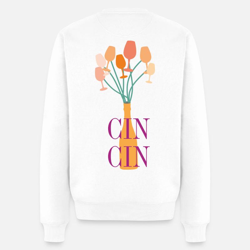 Aperitif Typografie - Männer Premium Bio Pullover - Weiß