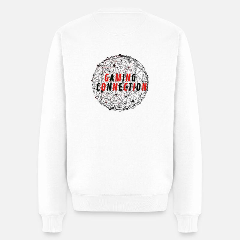 Gaming Connection / Connected World - Männer Premium Bio Pullover - Weiß