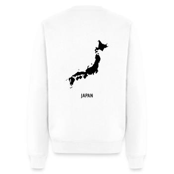 Japon - carte de la carte - Pull Premium bio Homme - blanc - Dos - Nico (187cm)