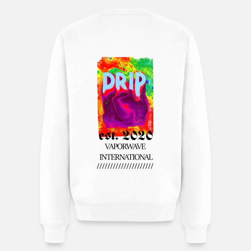 Trippy Drip - Männer Premium Bio Pullover - Weiß