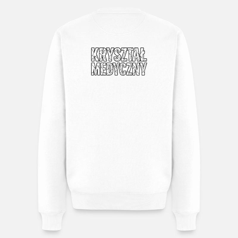 Medizinischer Kristall-Logo-Text - Männer Premium Bio Pullover - Weiß