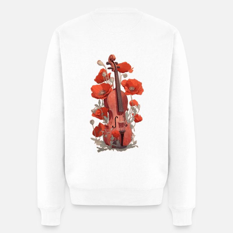 Geige Violine - Männer Premium Bio Pullover - Weiß