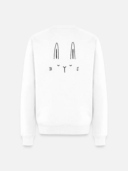 Hase Hasengesicht Gesicht Geschenkidee - Männer Premium Bio Pullover - Weiß