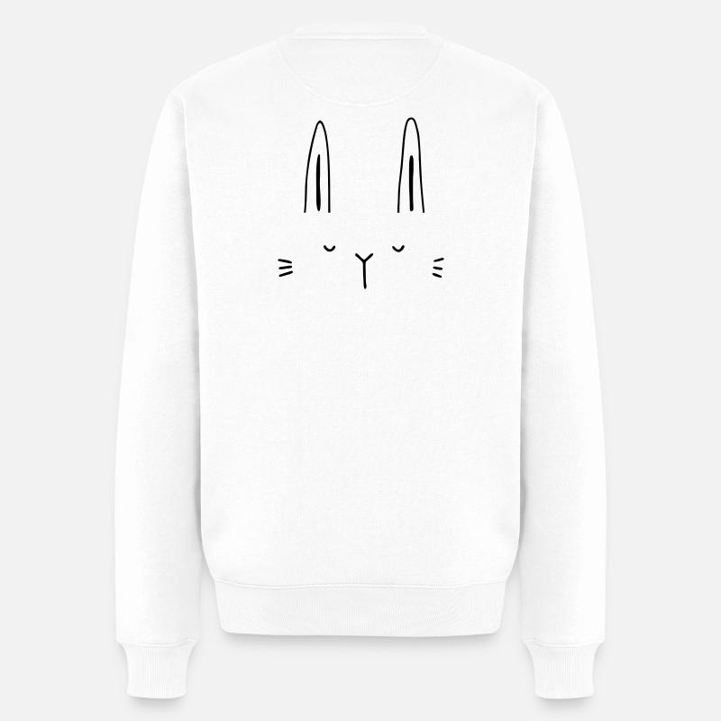Hase Hasengesicht Gesicht Geschenkidee - Männer Premium Bio Pullover - Weiß