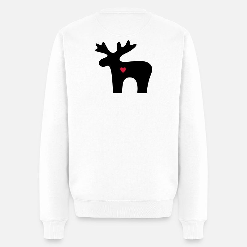 Moose coeur amour silhouette noel - Pull Premium bio Homme - blanc