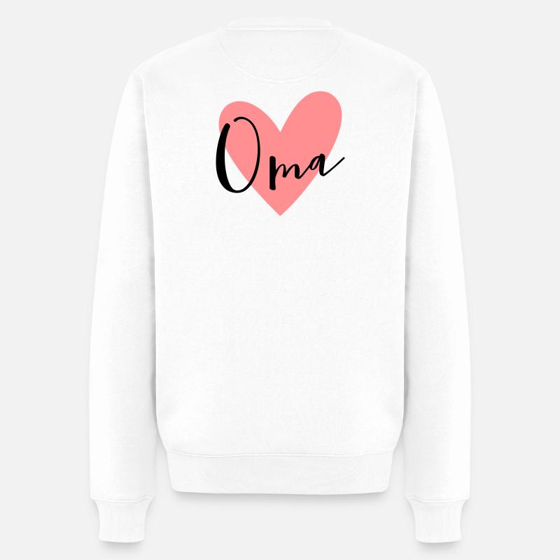 Oma Herz Liebe Geschenk - Männer Premium Bio Pullover - Weiß