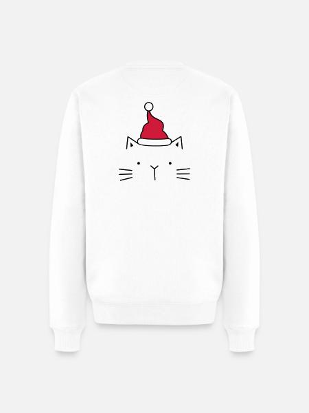 Cat Santa Claus Christmas hat Christmas - Men's Premium Organic Jumper - white