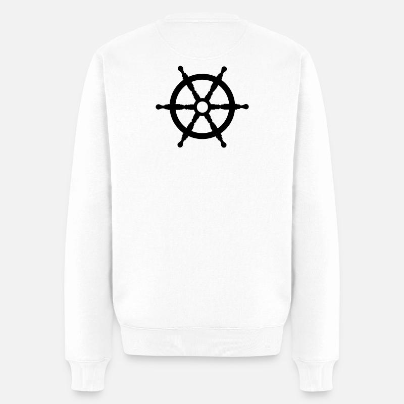 Segelboot - Männer Premium Bio Pullover - Weiß