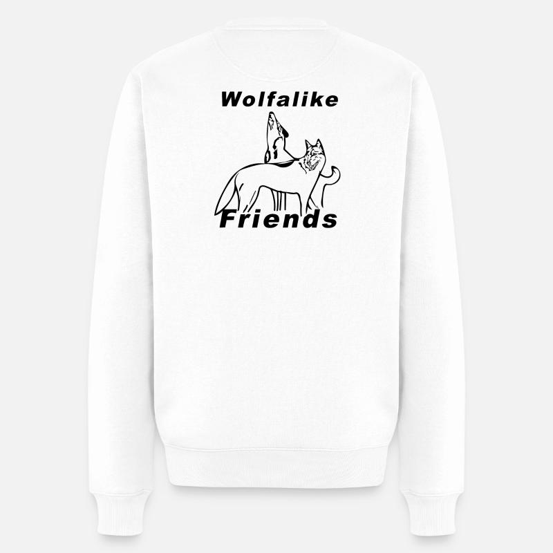 Wolfalike Logo - Männer Premium Bio Pullover - Weiß