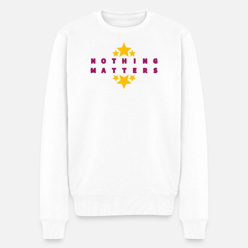 nothing matters, just give up - Männer Premium Bio Pullover - Weiß