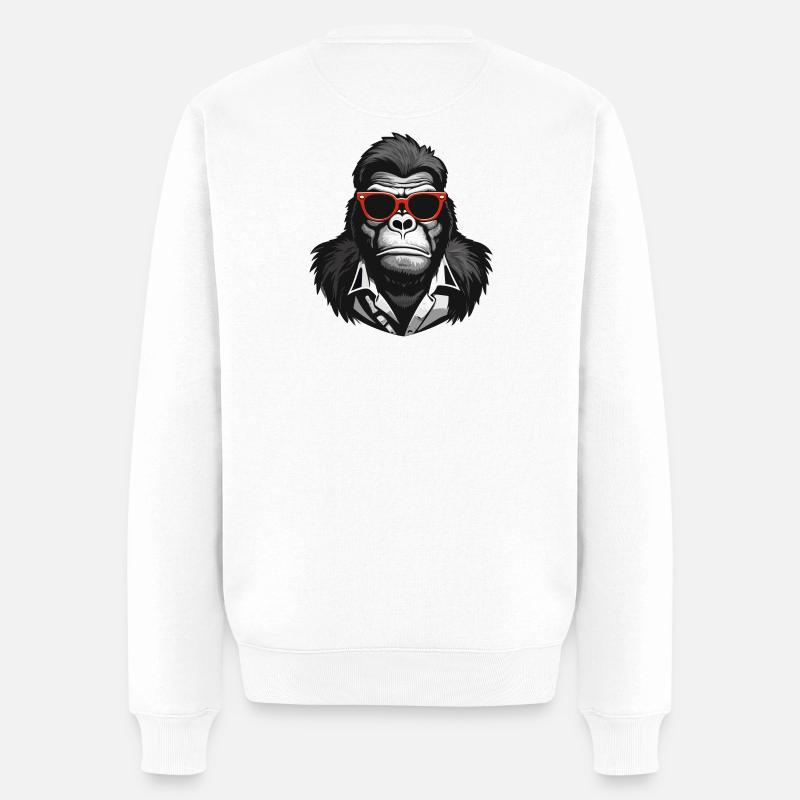 gorille, singe, primate - Pull Premium bio Homme - blanc