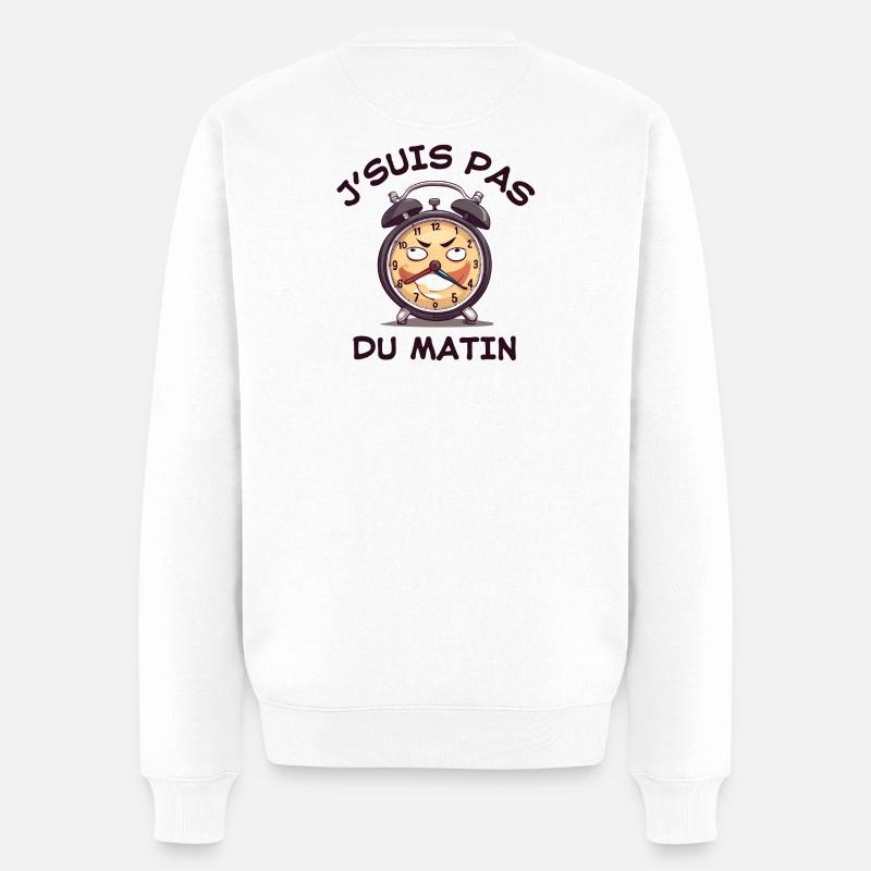 réveil matin, pas du matin - Pull Premium bio Homme - blanc