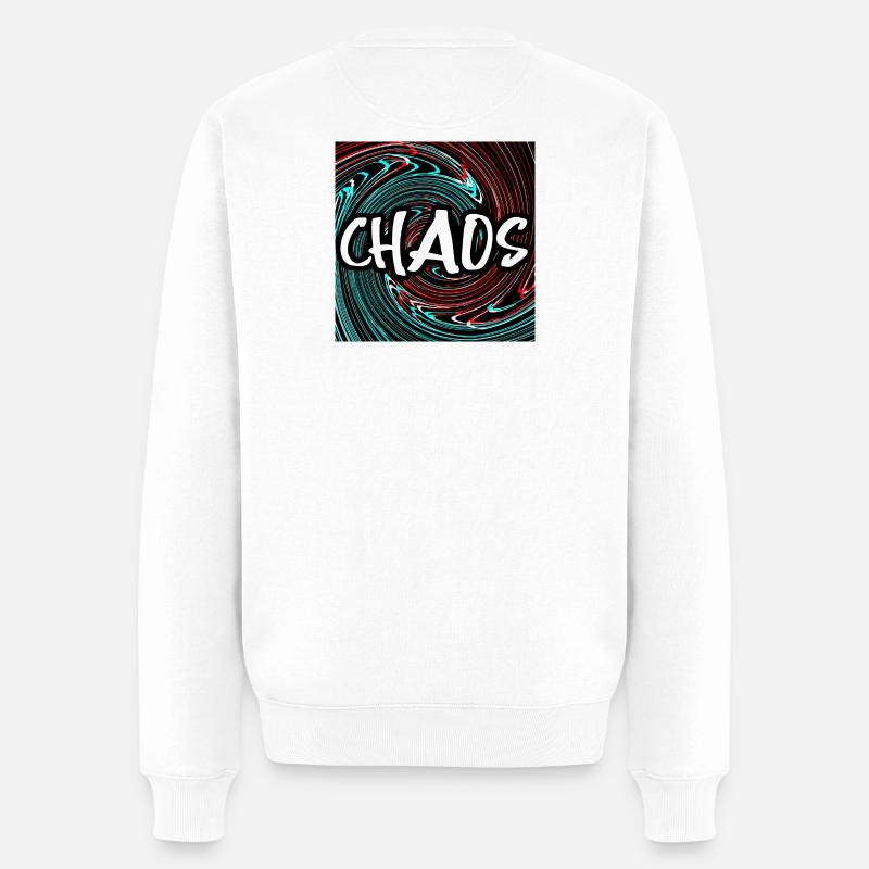 CHAOS - Männer Premium Bio Pullover - Weiß
