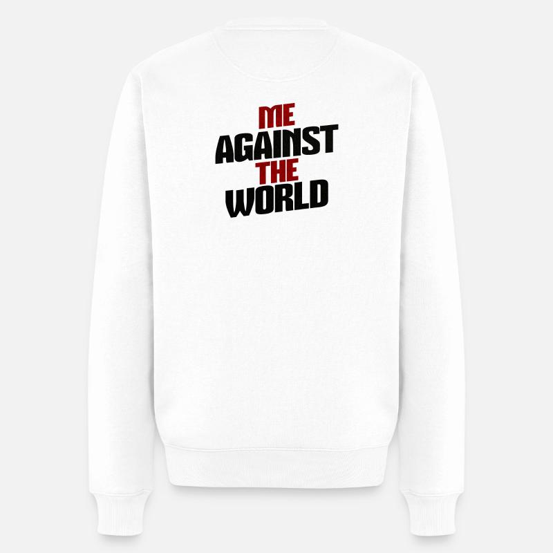 Kampfgeist Motiv Hoodie Design - Männer Premium Bio Pullover - Weiß