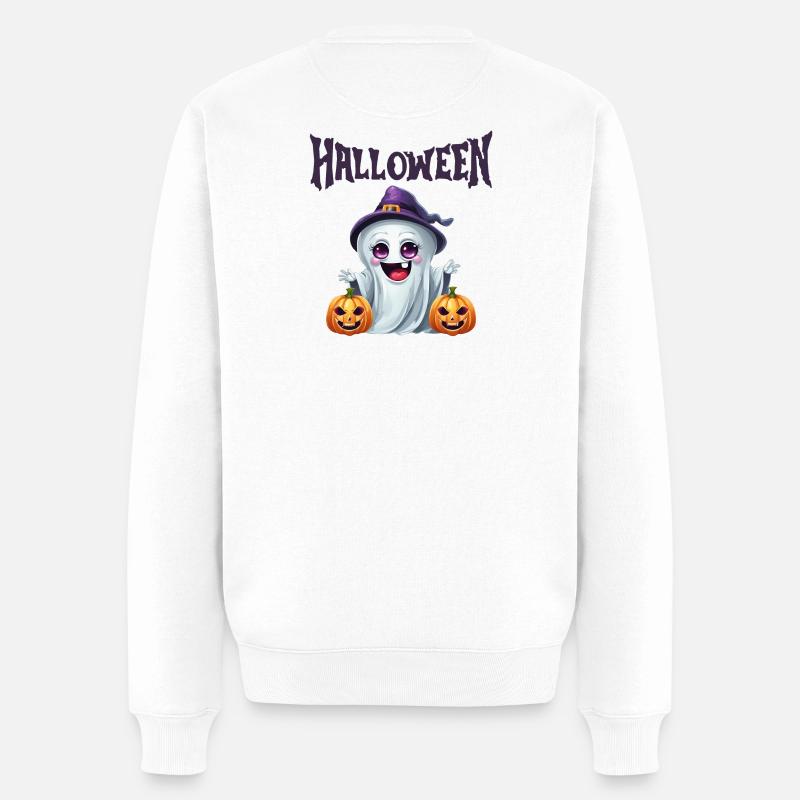 Halloween-Geist Halloween-Party - Männer Premium Bio Pullover - Weiß