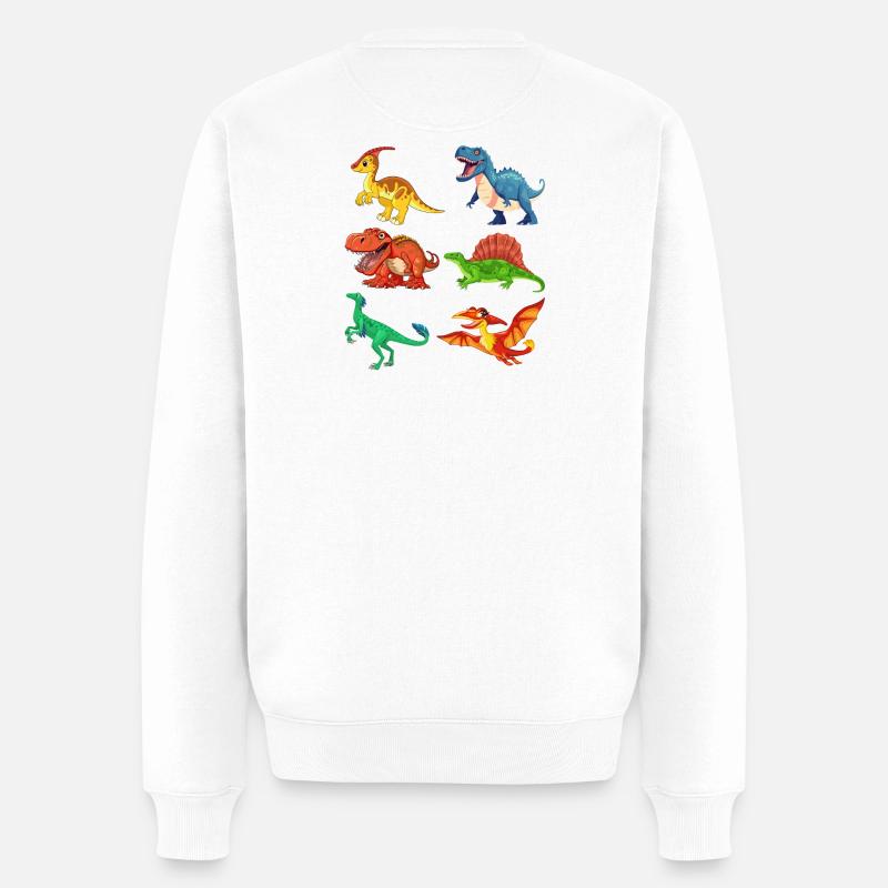 dino, dinosaure, j'aime les dinosaures - Pull Premium bio Homme - blanc