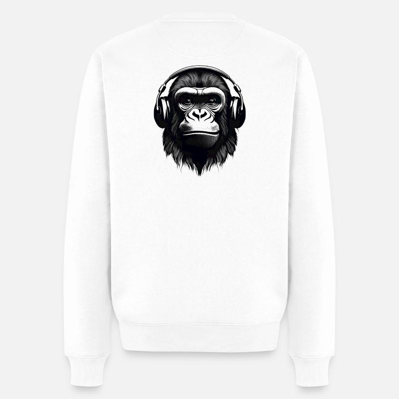 gorille, primate, singe - Pull Premium bio Homme - blanc