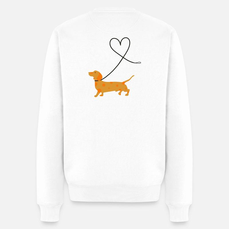 Dackel - Männer Premium Bio Pullover - Weiß