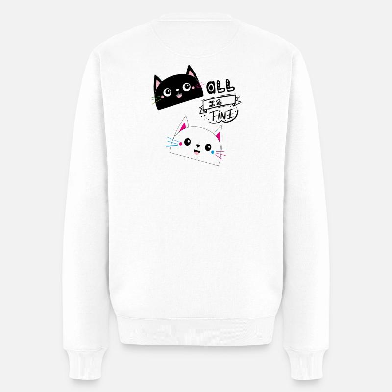 TOUT VA BIEN, Chats - Pull Premium bio Homme - blanc