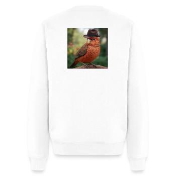 Rusty Rotkehlchen mit Naturmotiv - Männer Premium Bio Pullover - Weiß - Hinten - Nico (187cm)