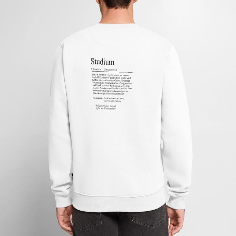 Unispruch "Studium" Student Geschenk, Studenten Männer Premium Bio Pullover