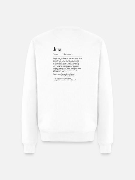 Unispruch "Jura" Student Geschenk, Studenten - Männer Premium Bio Pullover - Weiß