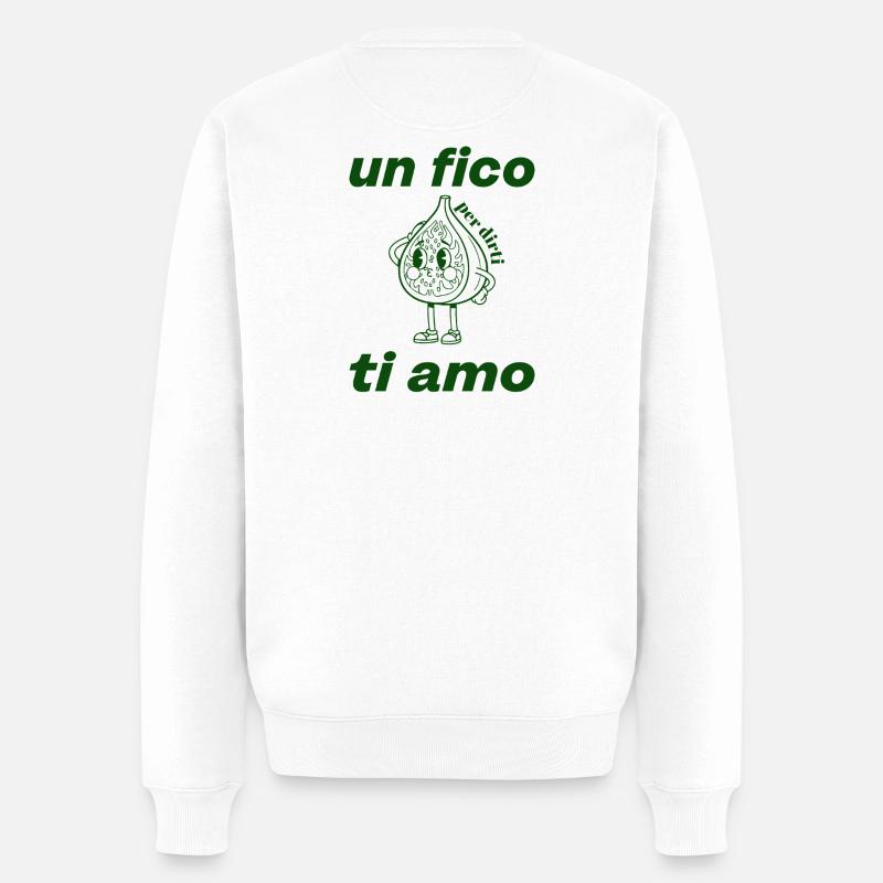 Feige Liebe Karikatur Grün - Männer Premium Bio Pullover - Weiß
