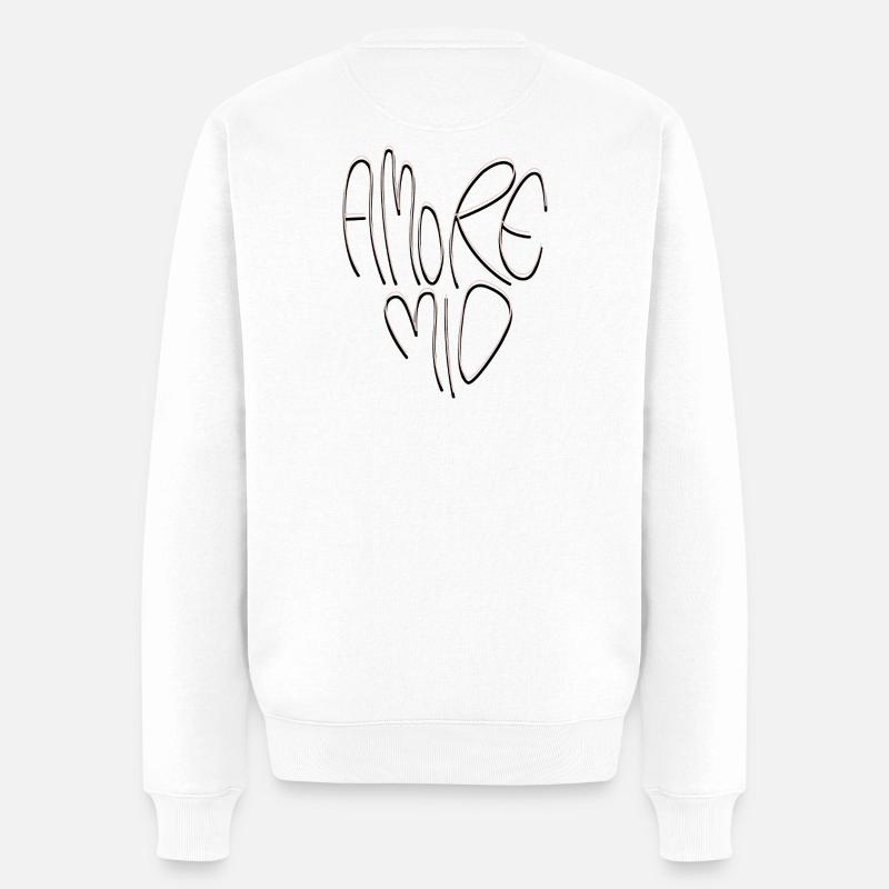 Amore Mio Schriftzug - Männer Premium Bio Pullover - Weiß