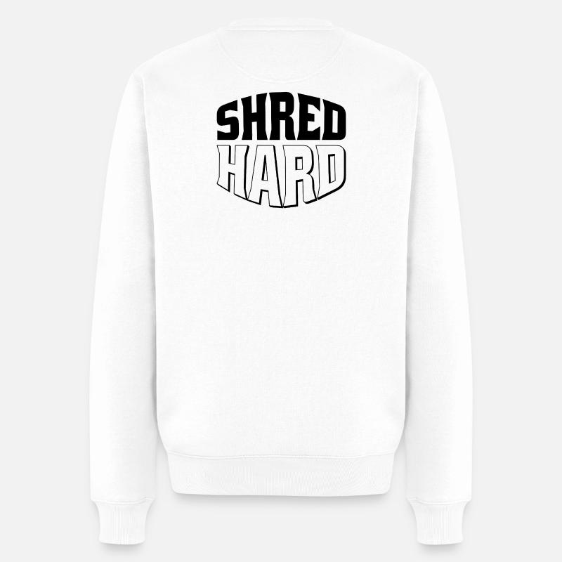 Shred Hard Snowboard Style - Männer Premium Bio Pullover - Weiß