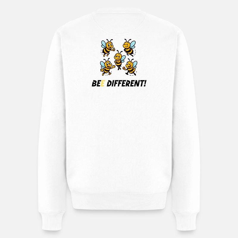 BEE DIFFERENT! - Männer Premium Bio Pullover - Weiß