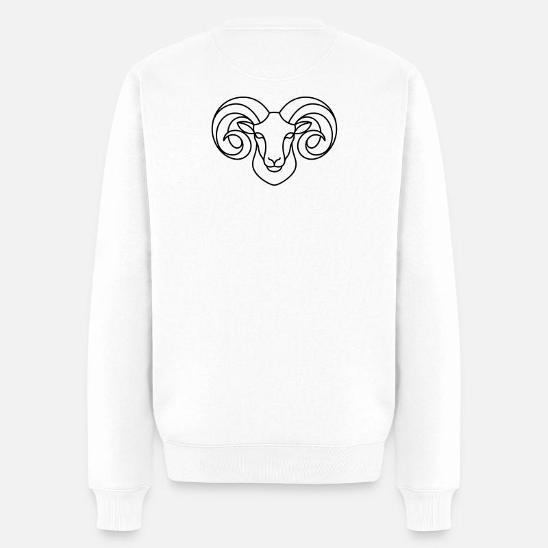 Strong ram's head - Men's Premium Organic Jumper - white