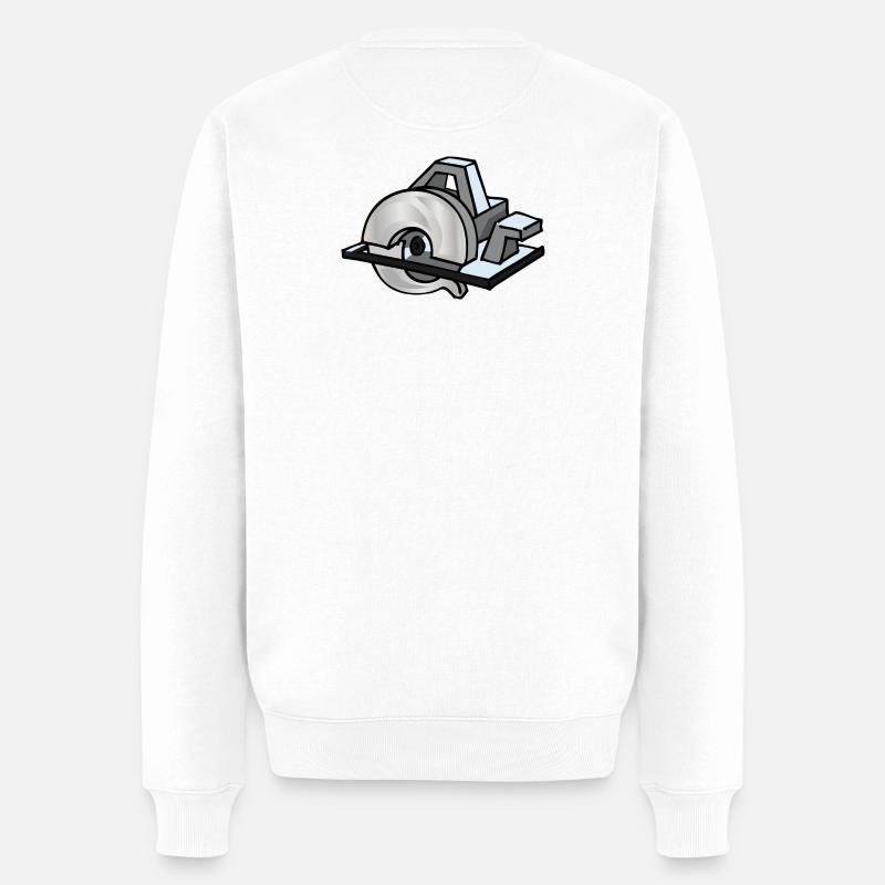 Kreissäge | circular saw - Männer Premium Bio Pullover - Weiß