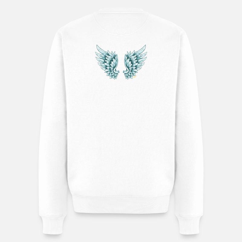 Blaue Engelsflügel Angelwings Angelblue - Männer Premium Bio Pullover - Weiß