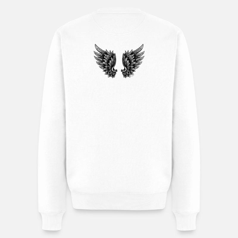Schwarze Engelsflügel Angelwings Black - Männer Premium Bio Pullover - Weiß