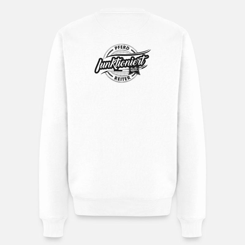 Le cheval travaille malgré le cavalier - Pull Premium bio Homme - blanc