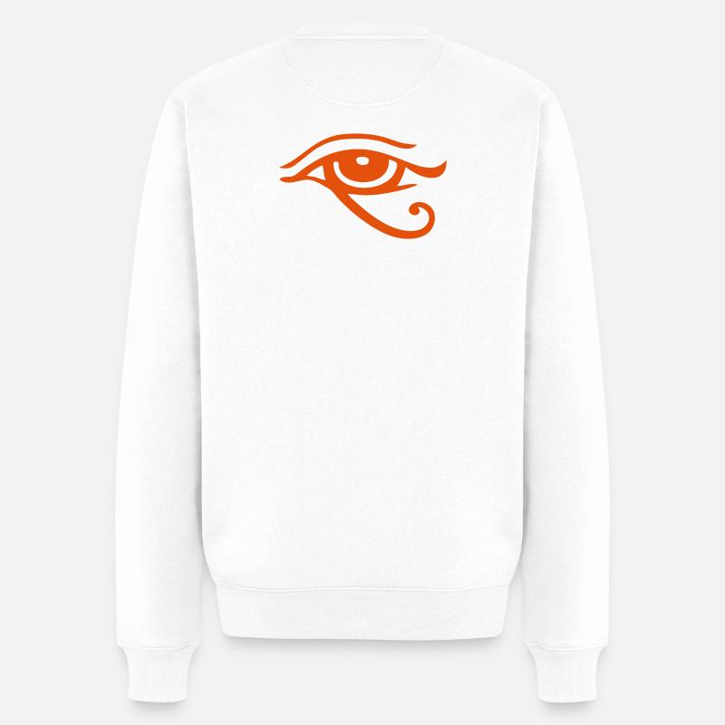 Horusauge Ornament - Männer Premium Bio Pullover - Weiß
