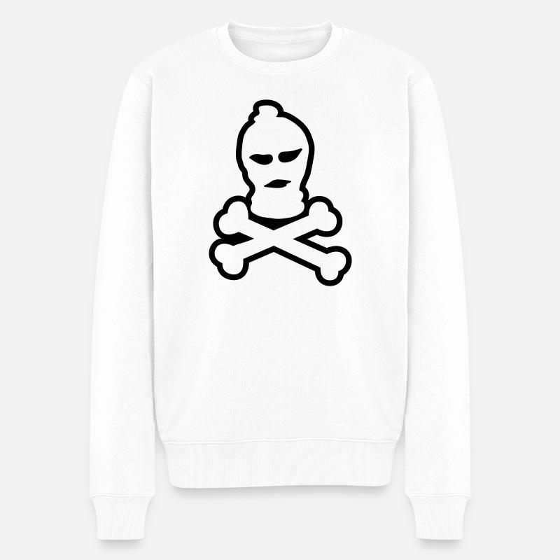 skimaske totenkopf - Männer Premium Bio Pullover - Weiß