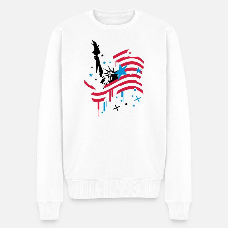welcome - Männer Premium Bio Pullover - Weiß